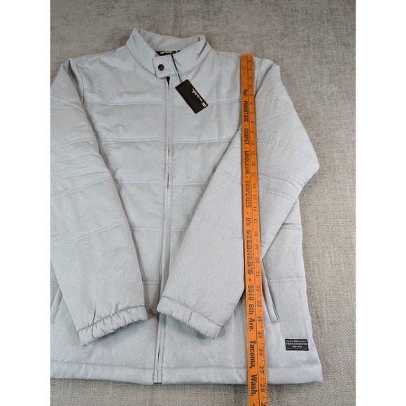 NWT Travis Mathew Jacket Mens L Heather Sleet Interlude Puffer Zip Pockets Golf - Picture 5 of 7